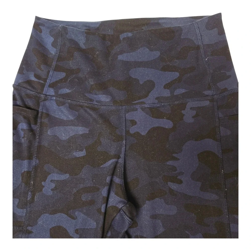 Danskin Womens Blue Camo High Rise Leggings‎ with Pockets Size Medium 9670